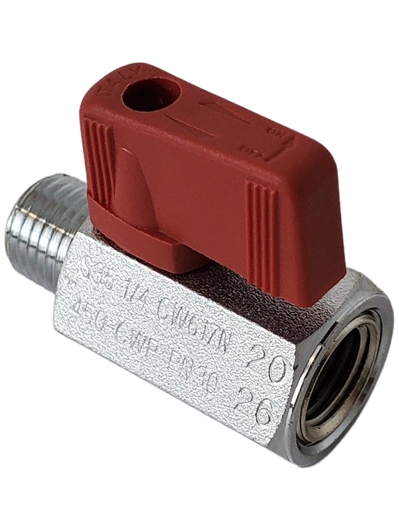 Butler System Detergent Injection System Priming Valve with Red Handle Male-Female