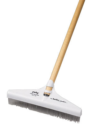 Nylon Carpet Pile Rake 12", with handle.