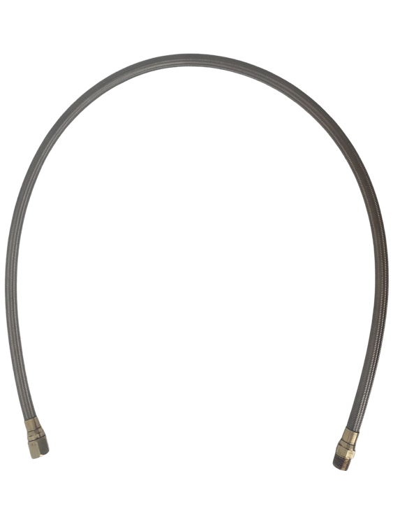 Butler System Stainless Steel Braided Teflon Hose Freshwater Holding Tank to Cat Pump, for Trucks or Cube Vans.