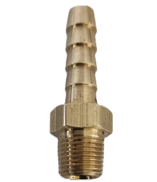 1/4" Brass Hose Barb X 1/8" MNPT Hose Barb to Male Pipe Connector