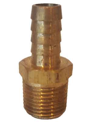 3/4" Brass Hose Barb MPT X 3/4" Hose Barb Connector