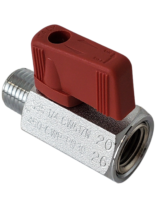 Butler System Detergent Injection System Priming Valve with Red Handle Male-Female